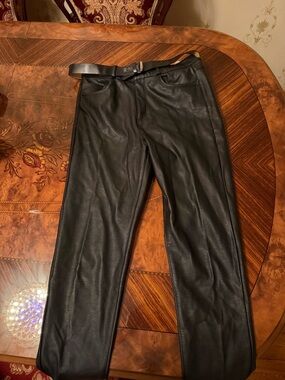 Women’s Black Faux Leather Trousers
